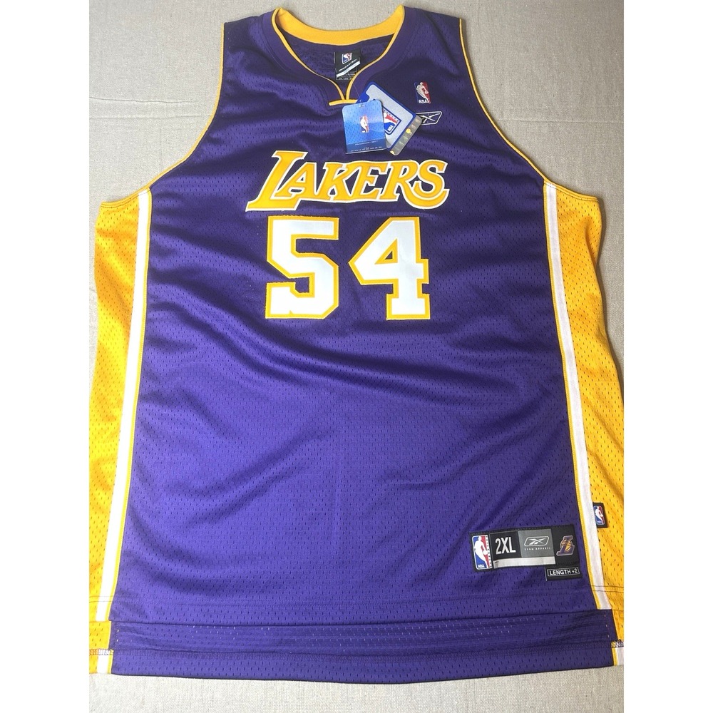 Vintage LA Lakers Kwame Brown #54 Reebok Swingman Jersey NWT 2XL Purple +2)